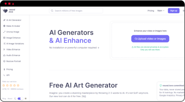 Neural.love Art Generator