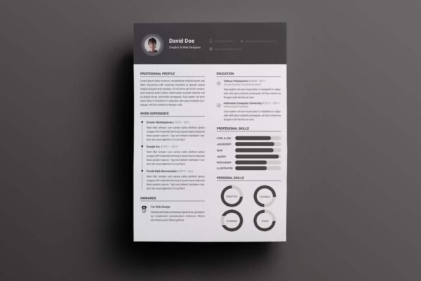 Free 2 Column Resume Template (PSD)