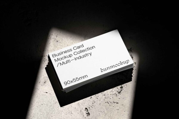 Business Card Stack Mockup in Shades