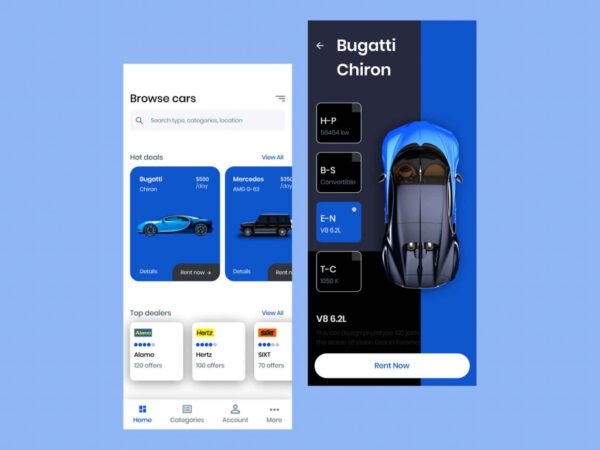 Free Car Rental App Template (FIG)