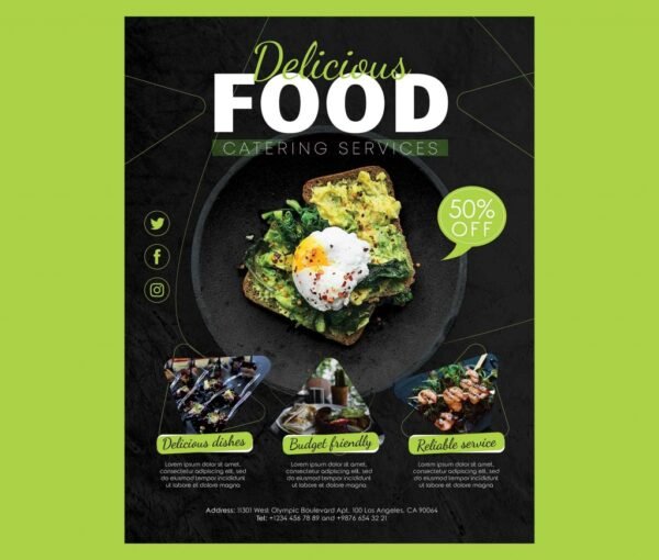 Free Catering Service Flyer Template (PSD,AI)