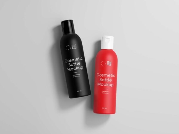 2 Free Cosmetic Bottles Mockup (PSD)