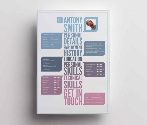 Free Creative Infographic Resume Template (AI)