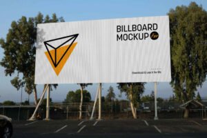 Parking Lot Billboard Mockup