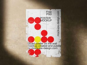Poster Glued to Wall Mockup