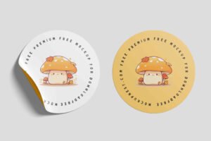 Round Sticker Mockup