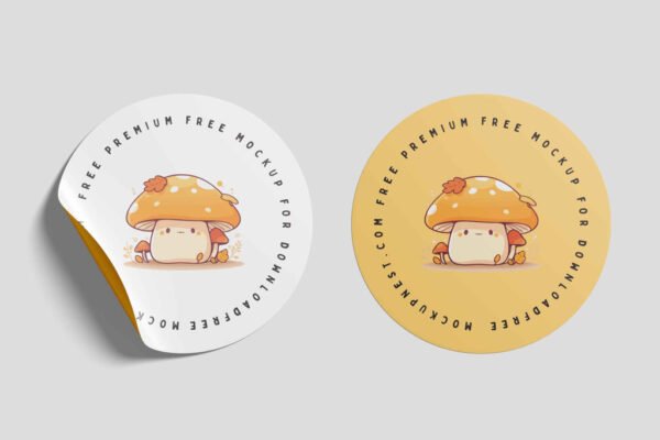 Round Sticker Mockup