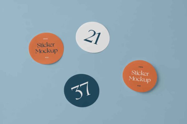 Round Stickers Mockup