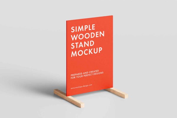 Simple Wood Stand Mockup