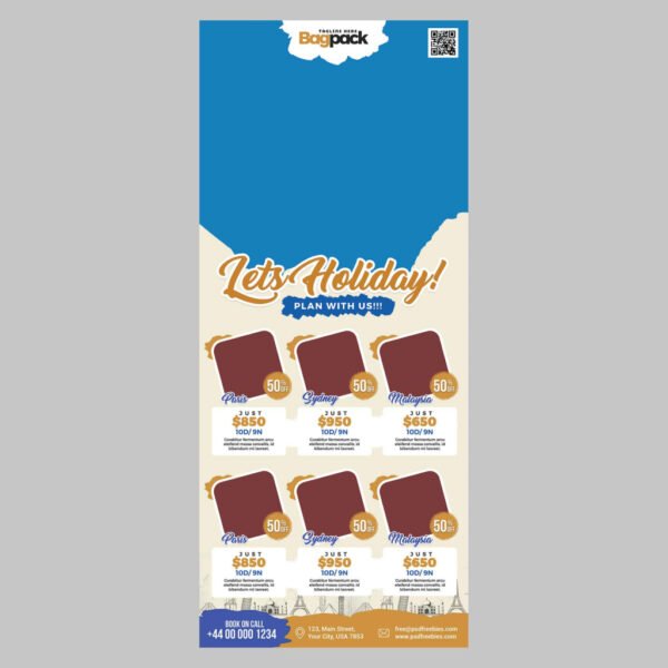 Free Travel Tourism Roll-up Banner Template (PSD)