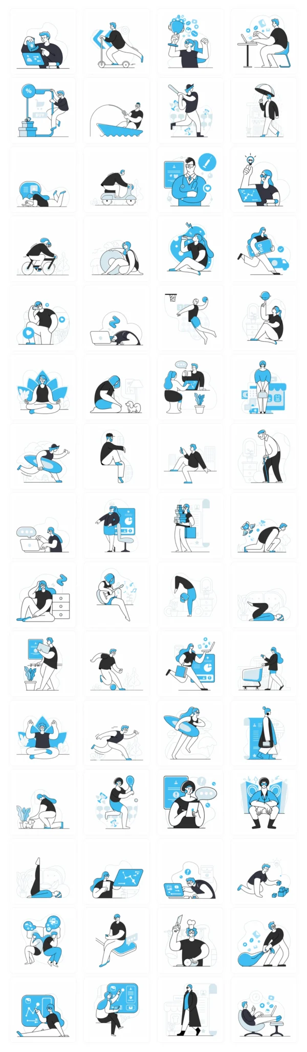 Blues Dual Tone Free Illustrations