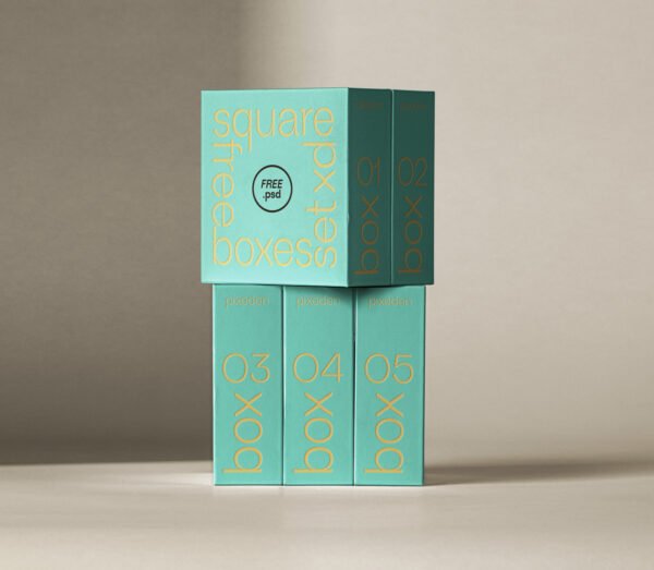 Branding Square Boxes Mockup