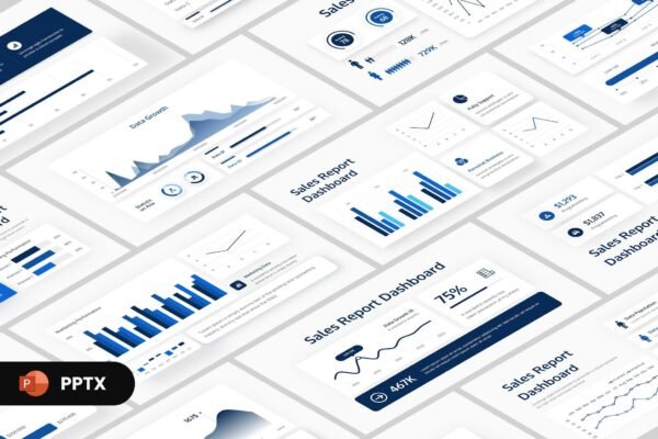 Sales Report Dashboard PowerPoint Template