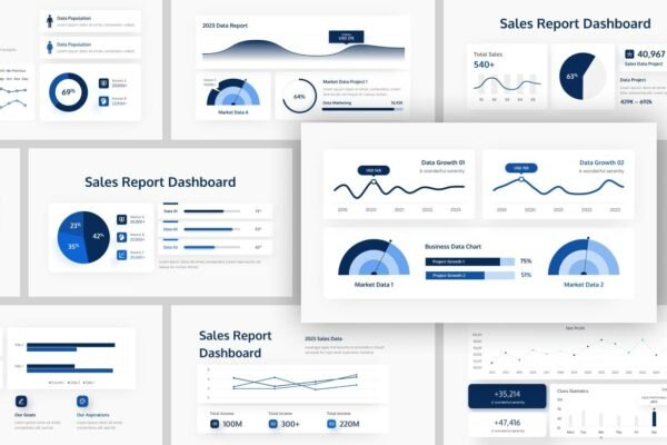 Sales Report Dashboard PowerPoint Template