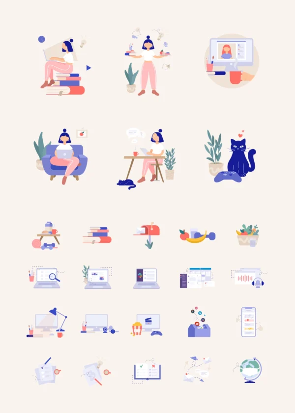 25+ Free Remote Work Illustrations