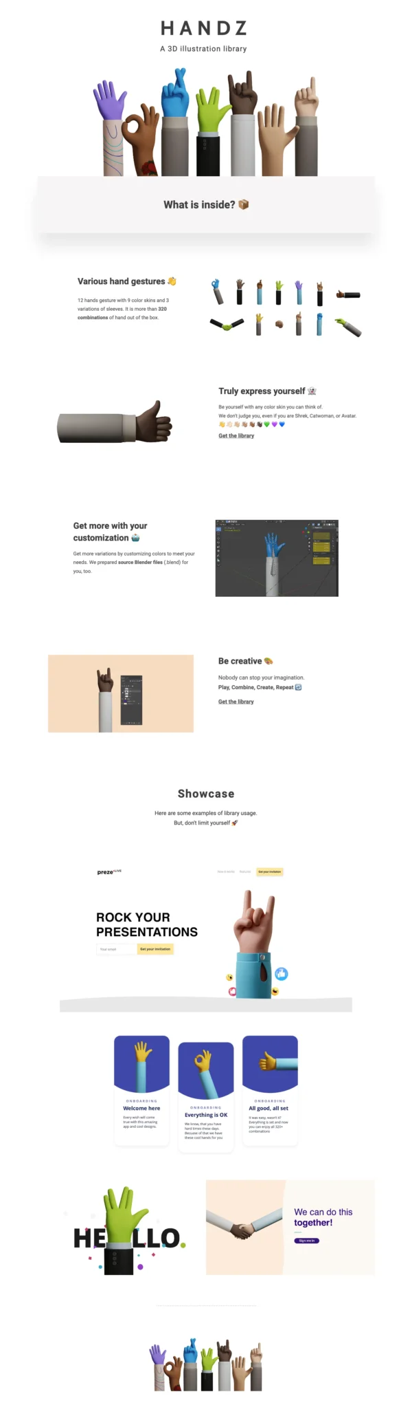 Handz 3D Illustration Library