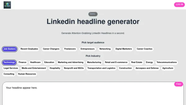 Imagetoprompts LinkedIn Headline Generator