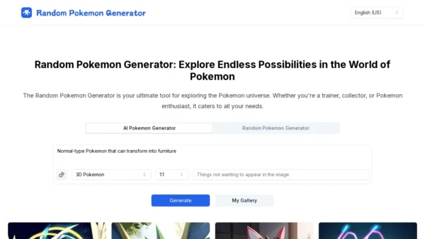 Random Pokemon Generator & AI Pokemon Generator