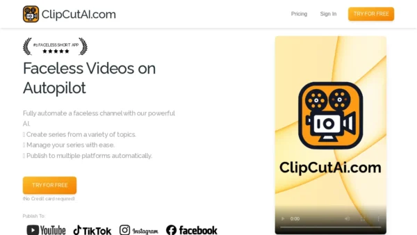 Effortless Faceless Video Automation with ClipCutAi