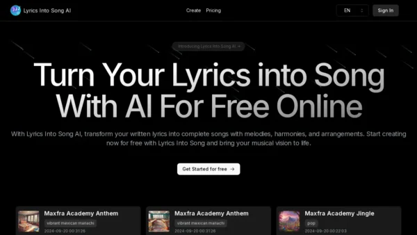 Lyrics Into Song AI