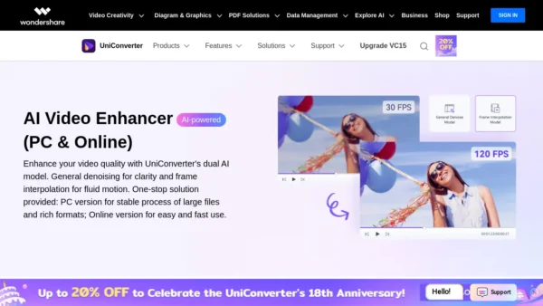 Uniconverter AI Video Enhancer