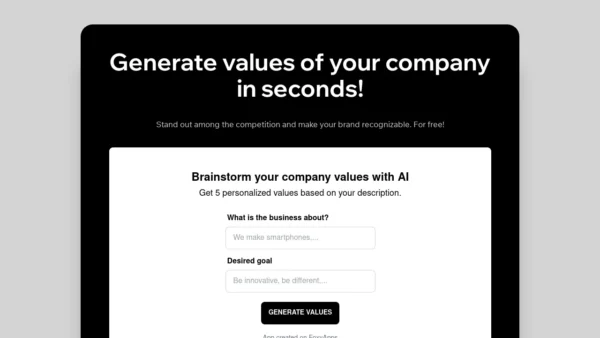 Company Values Generator