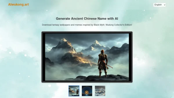 AIwukong.art - Generate Chinese Names & Black Myth Wukong Style Art