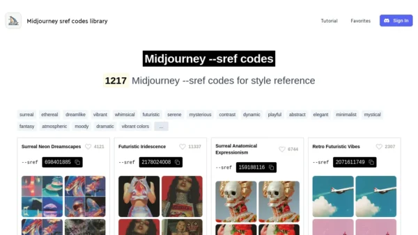 Midjourney Sref Library