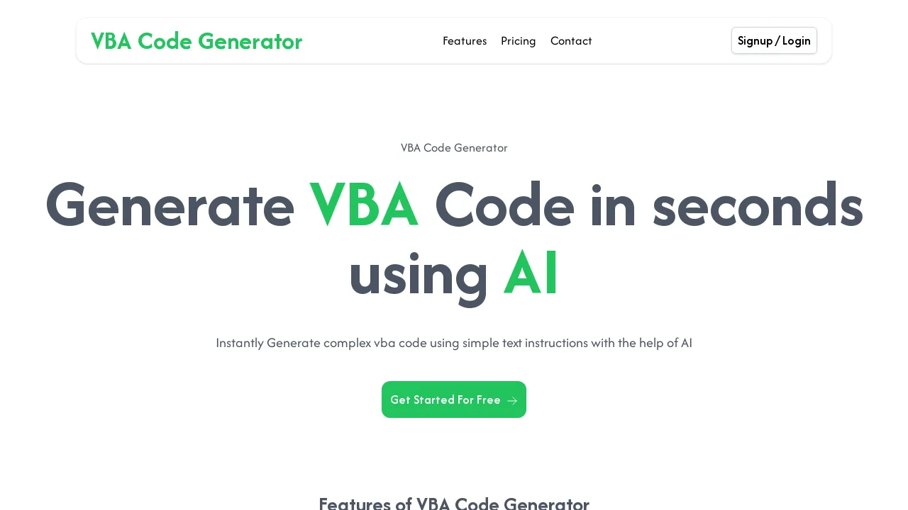 VBA Code Generator - Best AI Tool for automation | Creative Funda