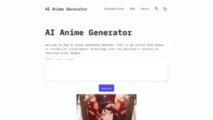 Anime Generator  By AI